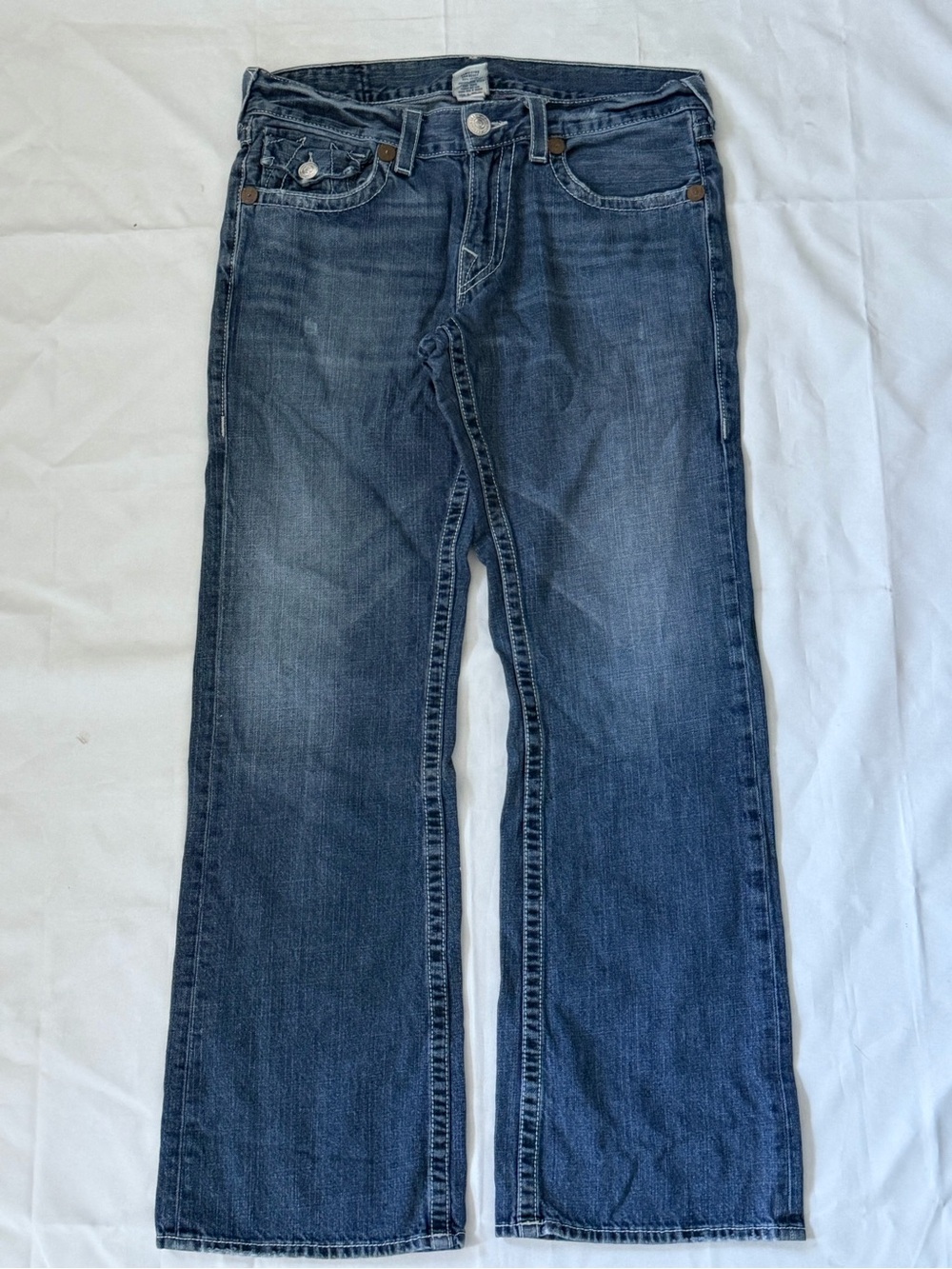 True Religion Men's Straight Jeans - Indigo Blue Wash
